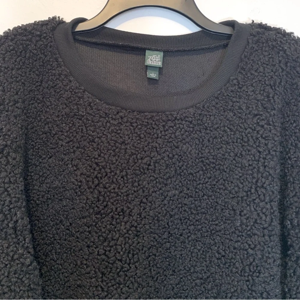Wild Fable Cozy Black Sherpa Sweater - Picture 2 of 7